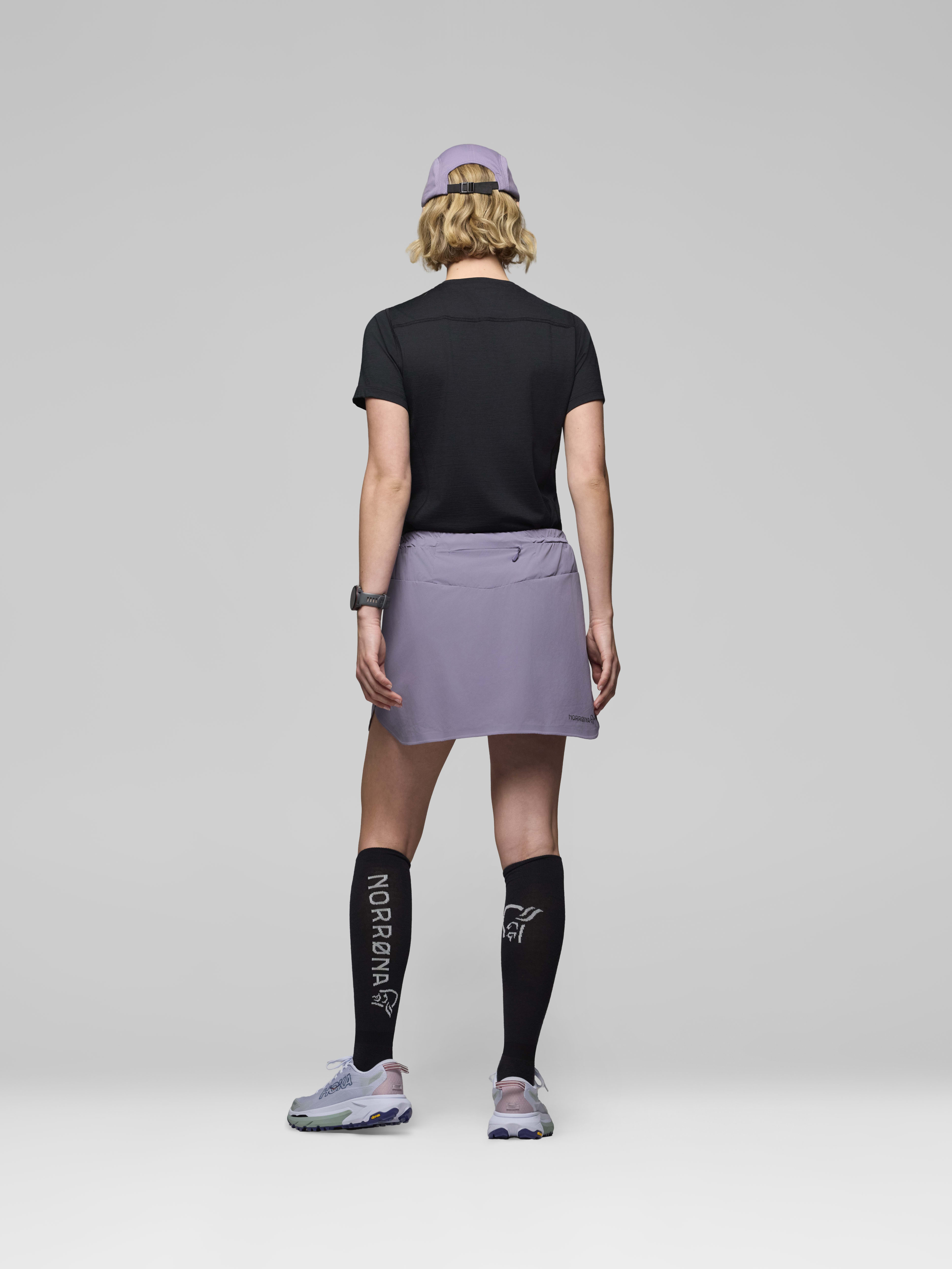 Female Look back image of senja flex1 Skirt Purple Sage