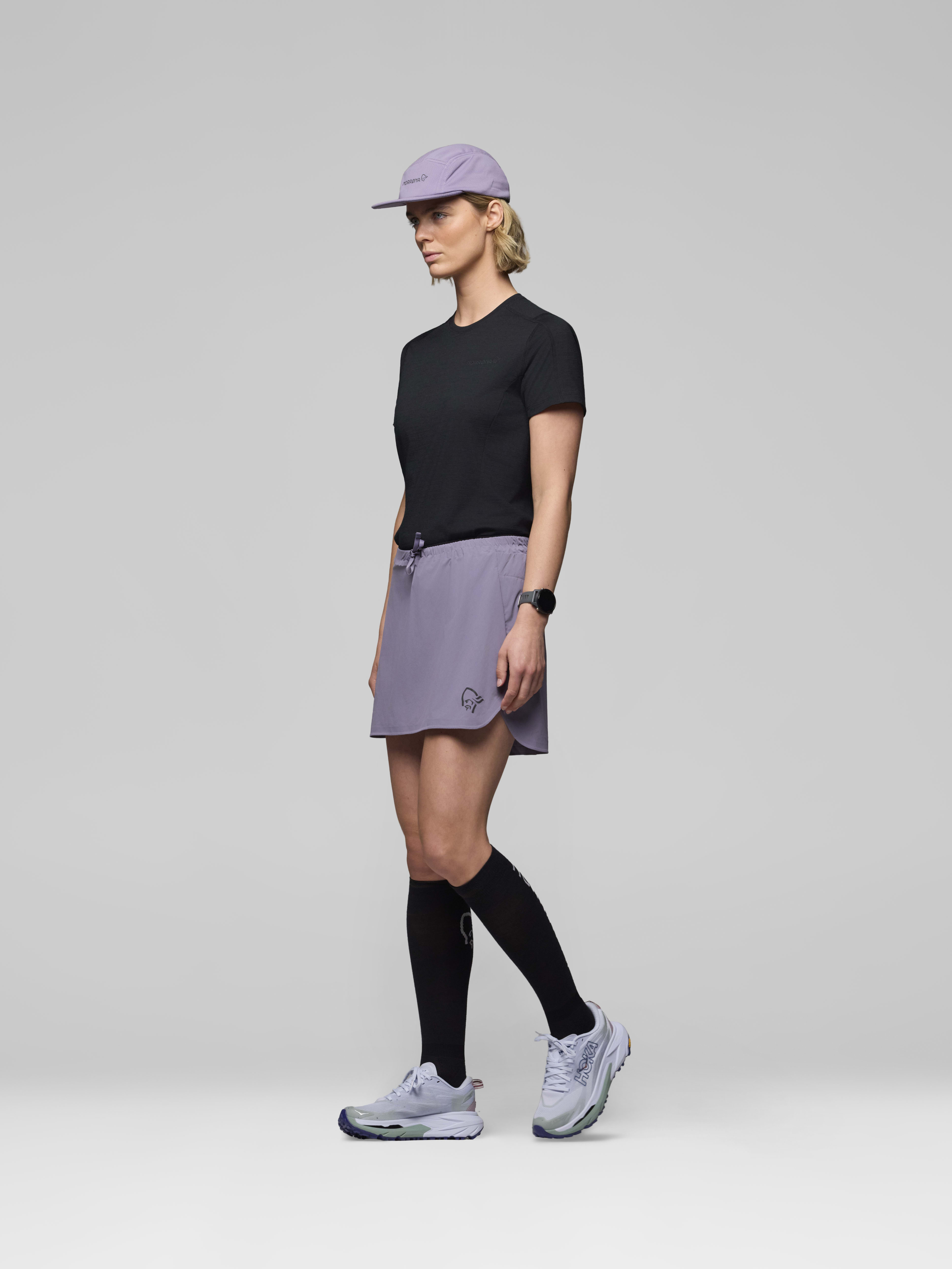 Female Look side image of senja flex1 Skirt Purple Sage