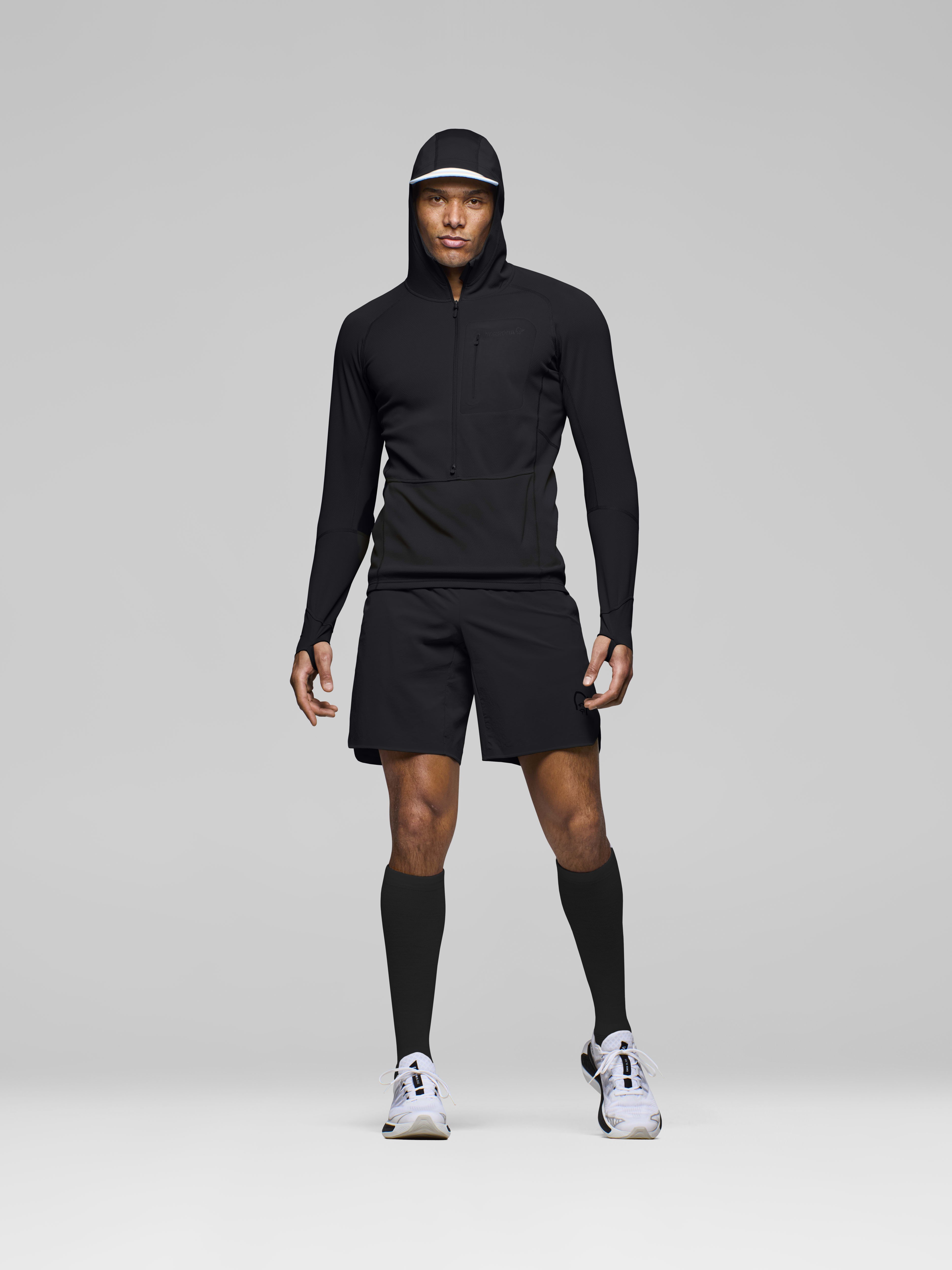 Male Look front image of senja warm1 Hood Caviar Black
