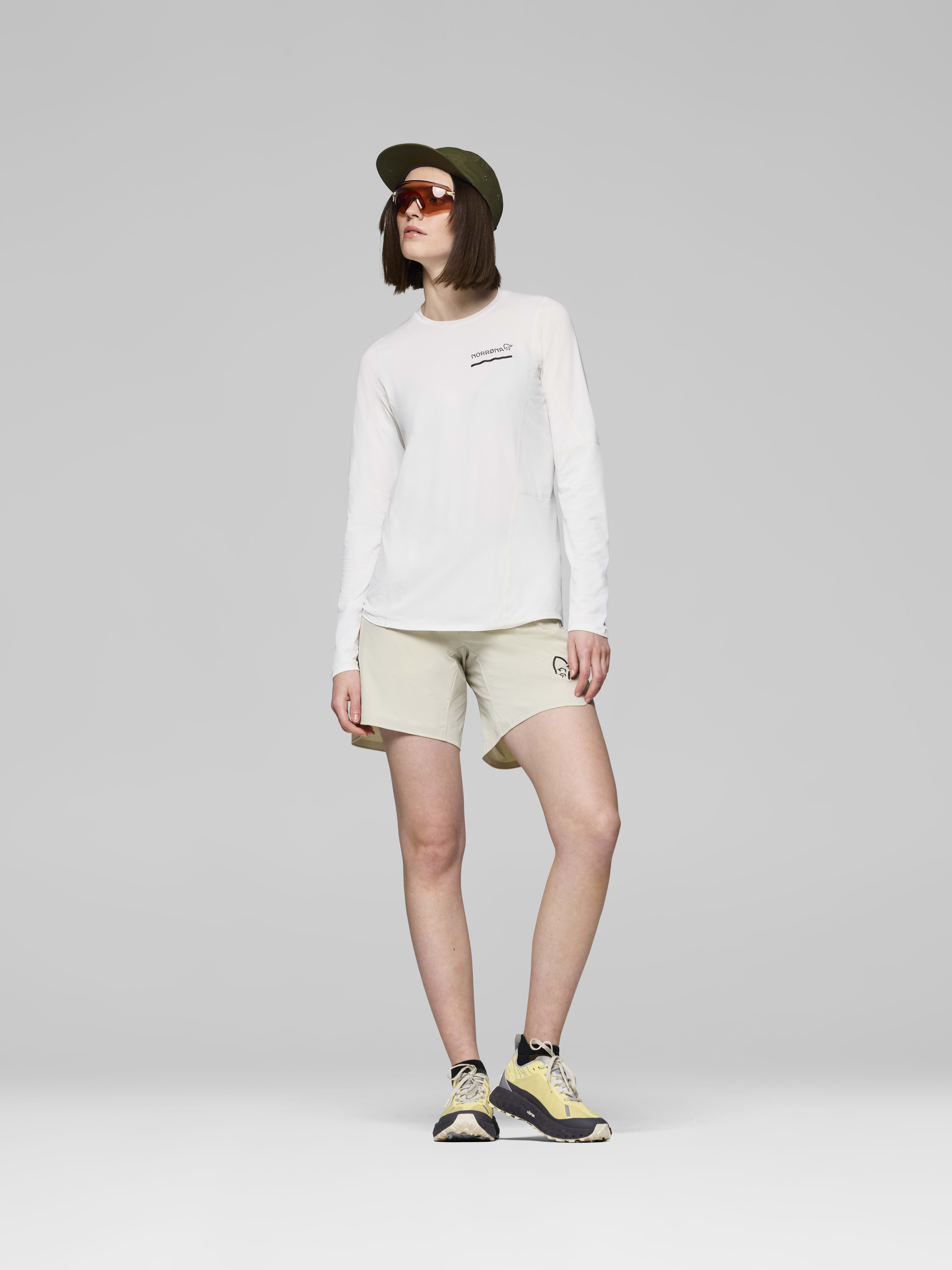 Female Look front image of senja equaliser lightweight Long Sleeve Snow White
