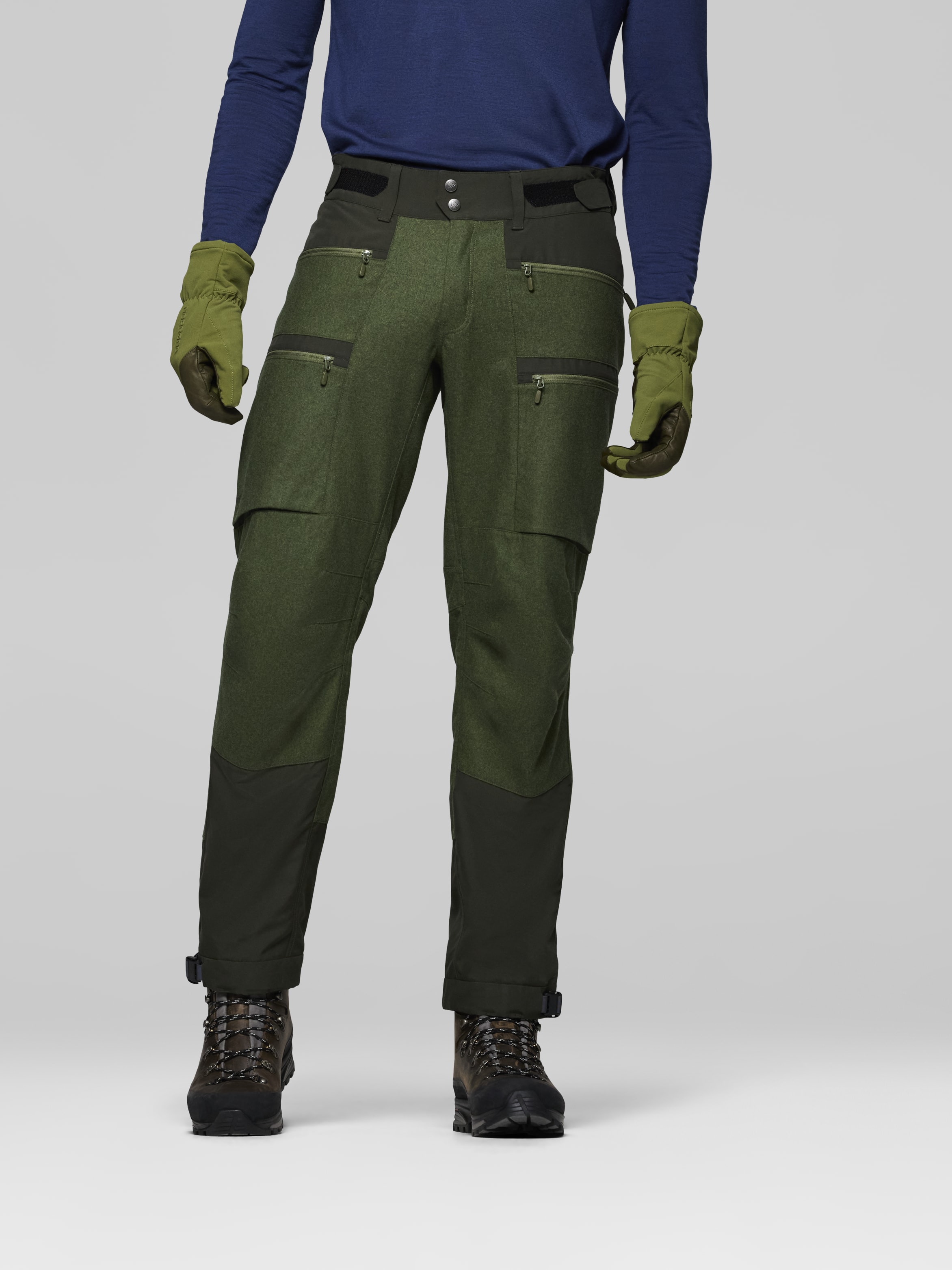 Male Look image of kvinnherad wool Pants Olive Night