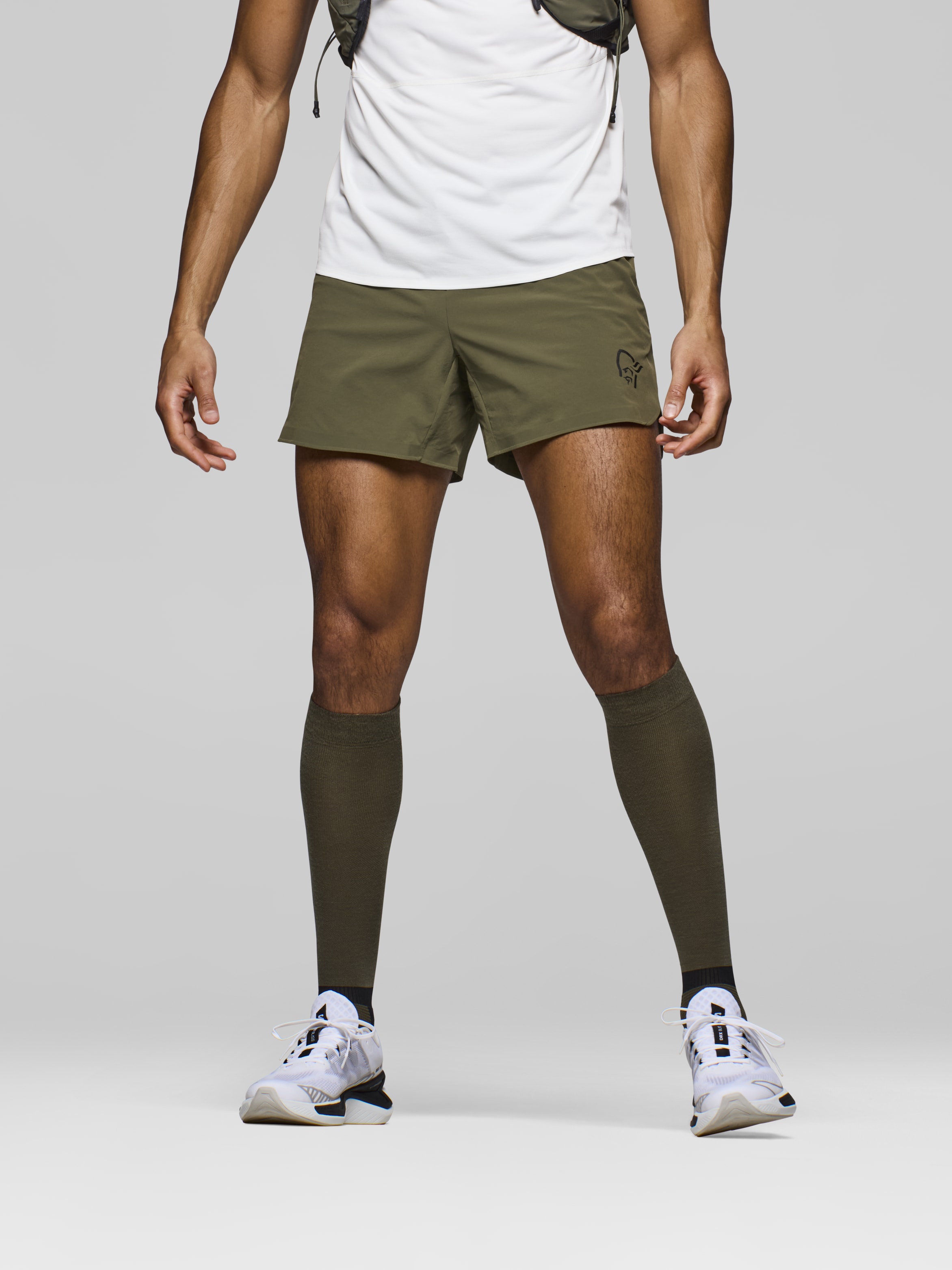 Male Look image of senja flex1 5" Shorts Olive Night