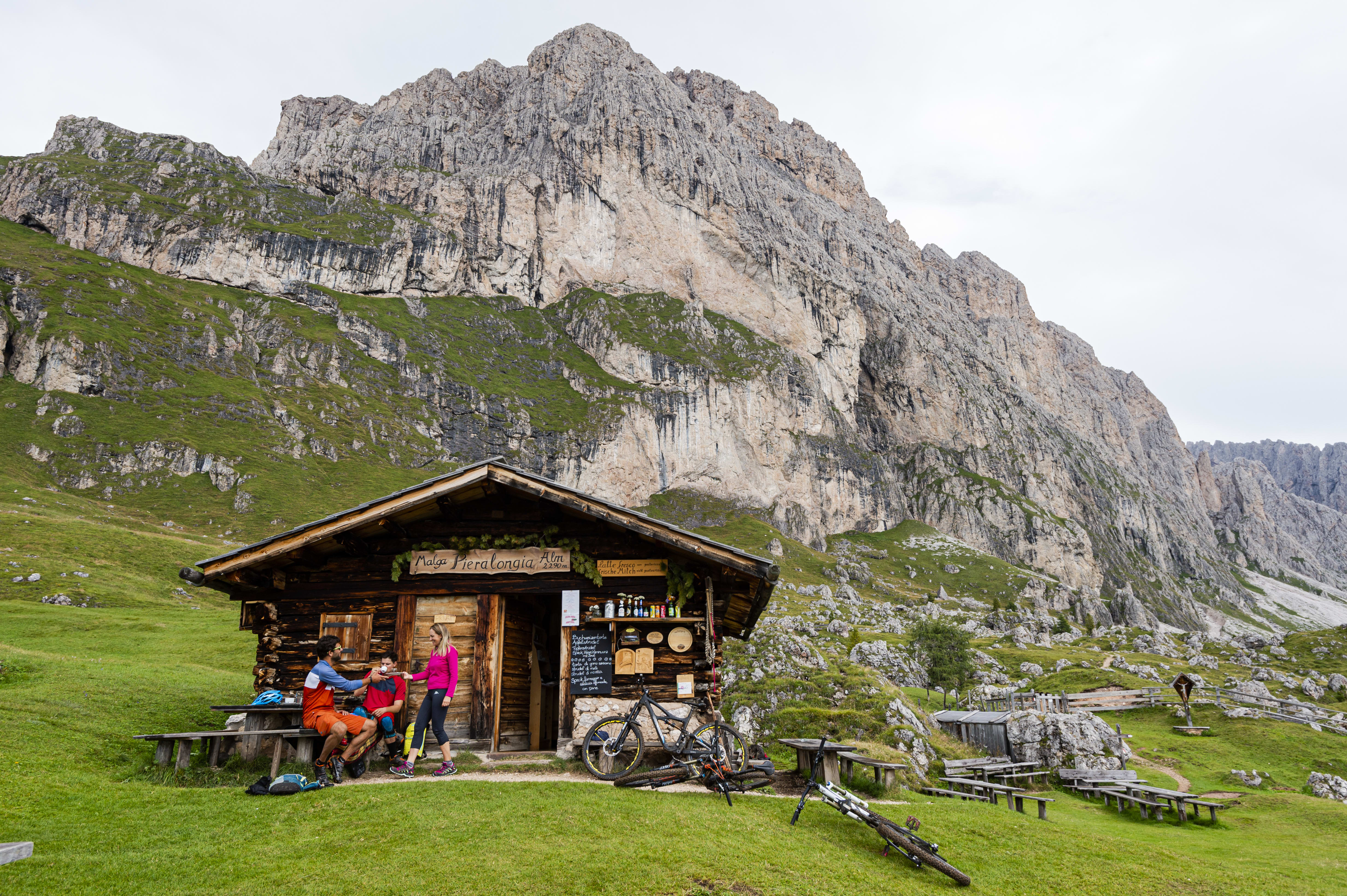 Cafe in Val Gardena, Dolomites, Italy.