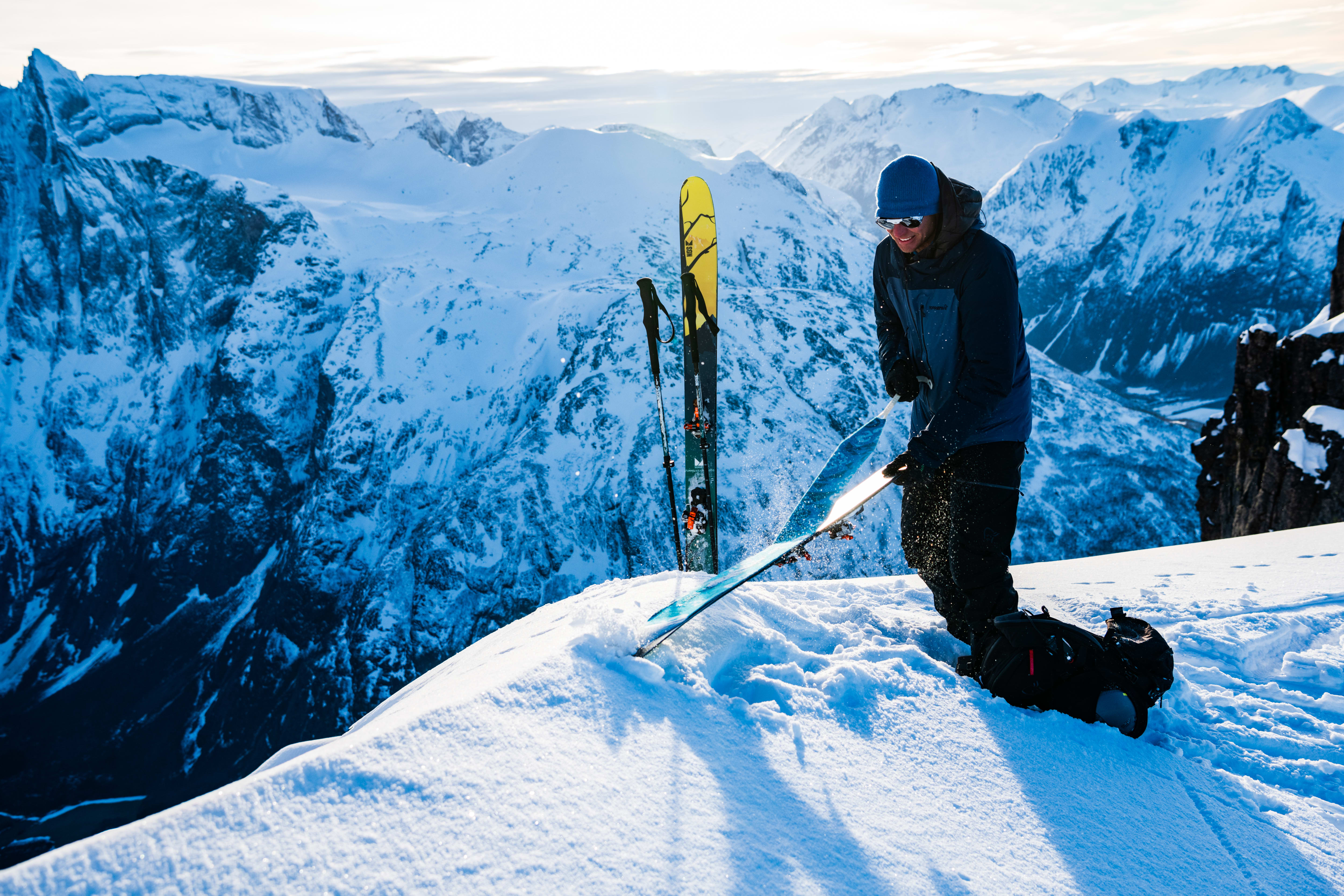 Asbjørn Eggebø Næss ripping his skins near Isfjorden, Romsdal, Norway.lyngen Gore-Tex User rights 22.05.2019 - 3 years
