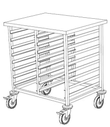 Nicro brettvogn 16 1/1GN (dobbel) m/topplate benkehøyde 800x