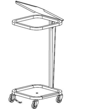 Nicro avfallsstativ m/fotbetjentpedal 100ltr 415x415x815mm