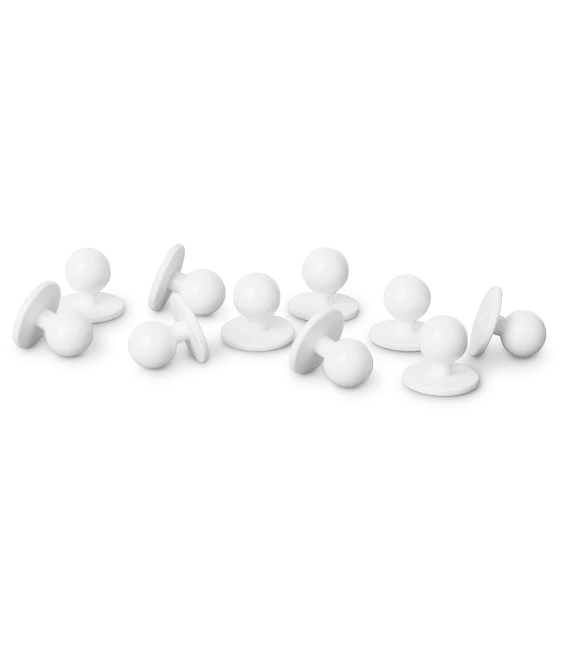 Segers kokkeknapper plast hvit 10 pk