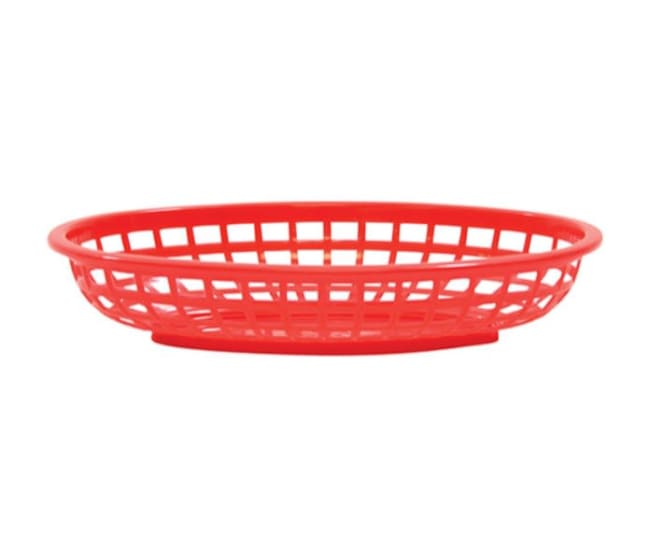 Plastkurv oval rød 23,5x15,5 cm