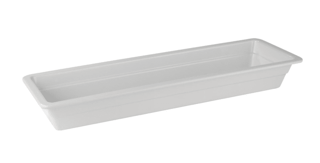 Norma Melamin kantine 2/4 GN hvit 65 mm dyp