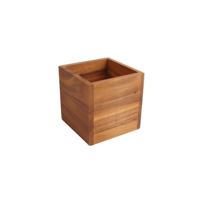 Oppbevaring/display boks stor akasie 14x14x14 cm