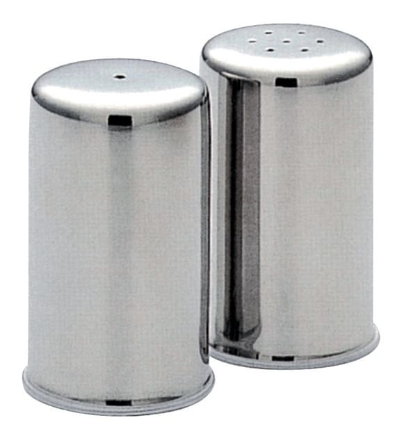 Salt- og pepperbøsse i rustfritt stål