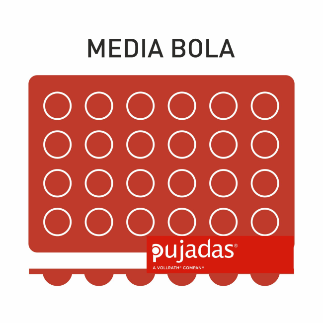 Silikonform 1/3 GN media bola 24 fig Ø30 x h15 mm