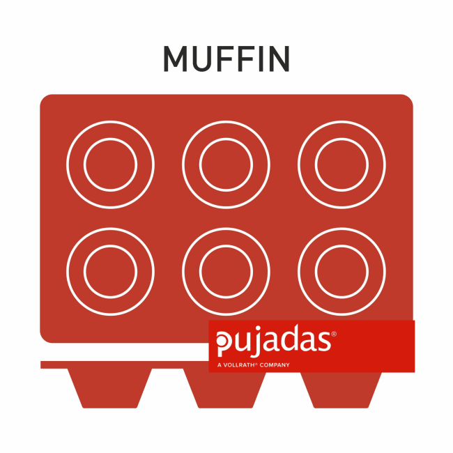 Silikonform 1/3 GN muffin 6 fig Ø70 x h37 mm