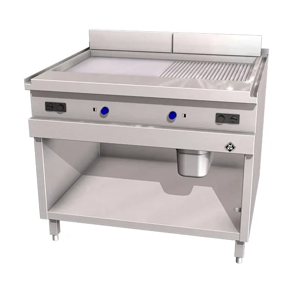 MKN Optima 850 Flatgrill Size 2 Half ribbed Gass