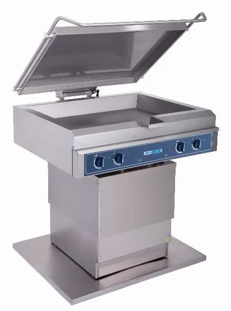 Jøni InoPa 309 Stekepanne 120mm dyp, fast søyle, hengslet lokk, rustfri panne