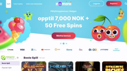 Prøv deg på bonuskjempen Nomini norsk casino