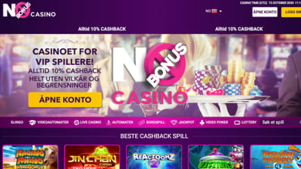 No Bonus casino gir alle 10 % i cash back bonus