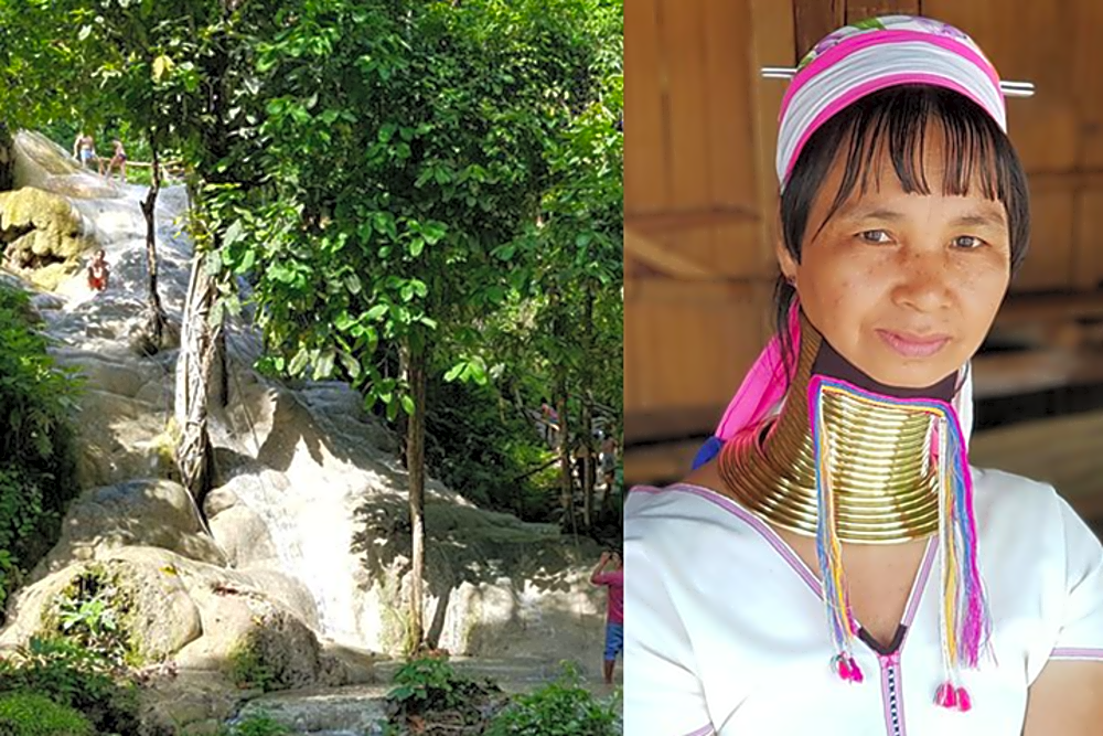 Bua Thong Sticky Waterfall and Karen Long Neck