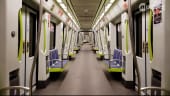 Interior view of a metro train in Valencia