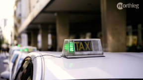 Cabs in a line at a taxi stand in Valencia