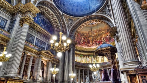 Interior of the Église de la Madeleine church in Paris