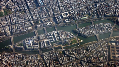 Île de la Cité in Paris seen from above