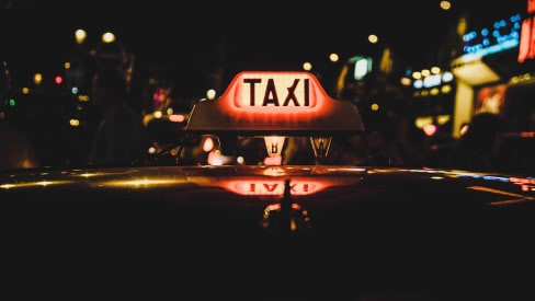 Paris’ taxi sign at night