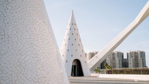 Architecture elements in City of Arts and Sciences in Valencia