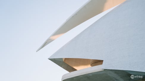 Shape of Palau de les Arts in City of Arts and Sciences in Valencia