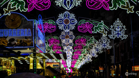 Streetlights during Fallas.