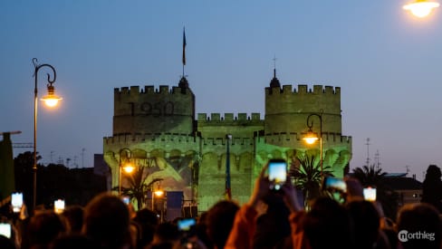 Crida light show- Fallas Valencia, Torres de Serranos