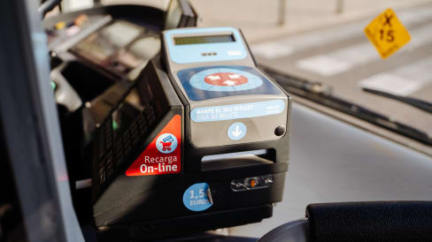 Machine to validate bus ticket - EMT Valencia