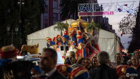 Moros y Cristianos in the evening in Valencia.