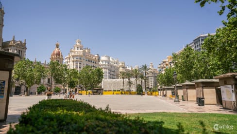 Main square in Plaza del Ayuntamiento in Valencia