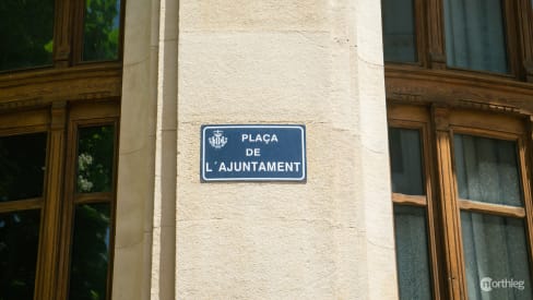 Plaza del Ayuntamiento in Valencia - street sign