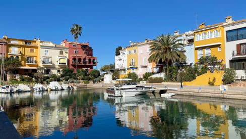 Port Saplaya and its colourful buildings, Valencia