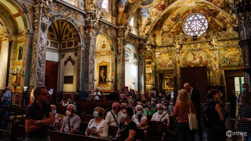 Tourists visiting San Nicolas church in Valencia