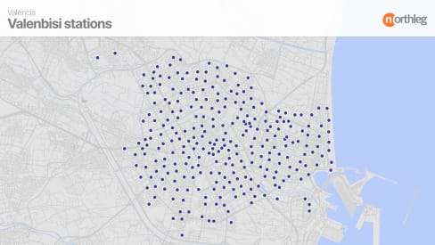 Mapa completo de las estaciones de Valenbisi en Valencia