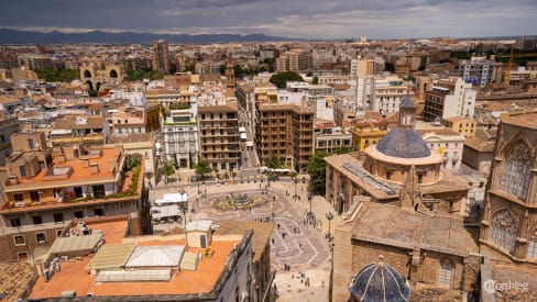 Plaza de la Virgen en Valencia desde arriba