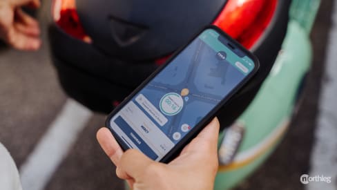 Yego app being used to rent a scooter in Valencia