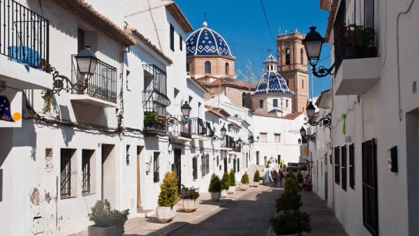 Characteristic white houses in Altea nearby Valencia