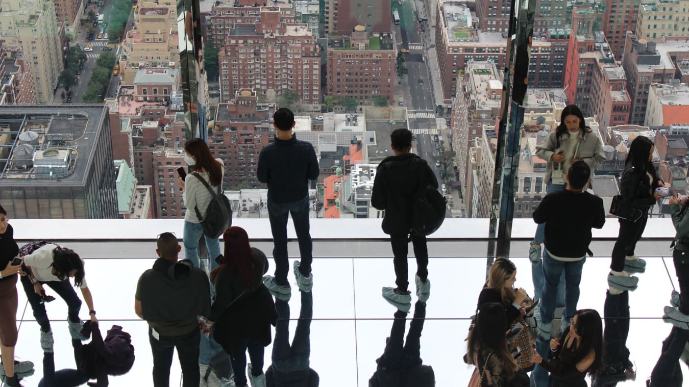 Visitors enjoying the view from Summit One