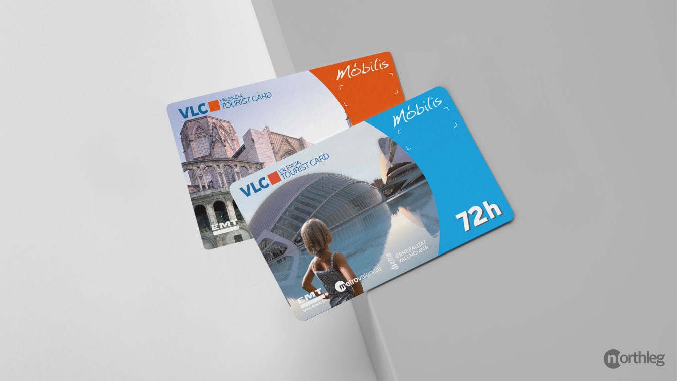 Valencia Tourist Card displayed with transportation and city attraction details