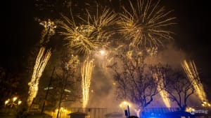 Alba - Fallas Valencia fireworks show in Plaza de Ayuntamiento