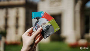 Three Valencia Tourist Cards displaying different duration options: 24h, 48h, and 72h travel passes.