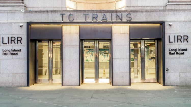 Entrance to a LIRR station in New York City