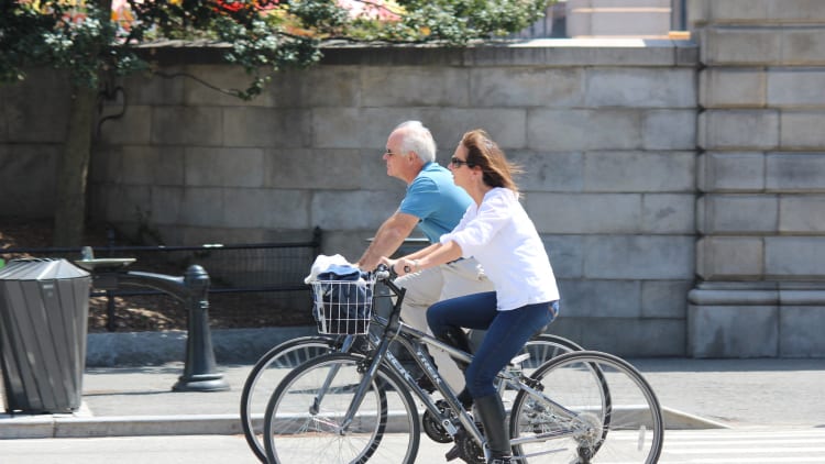 Tourists biking in Central Park