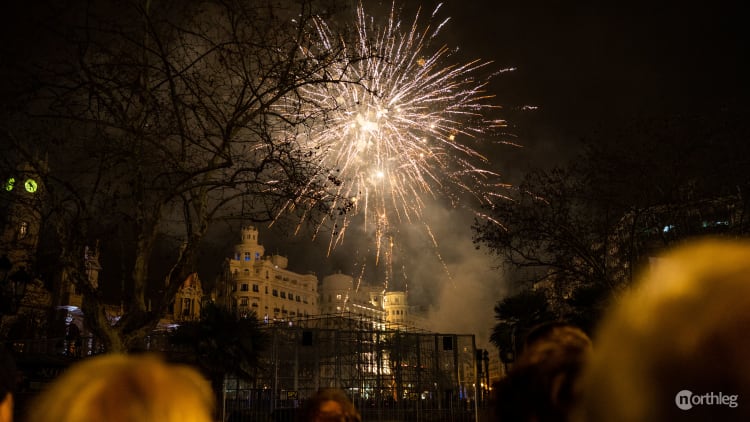 Fireworks show at the end of the Corda, Fallas Valencia