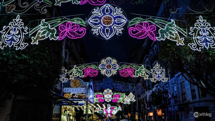 Illumination in the streets of Valencia’s Ruzafa during Fallas.
