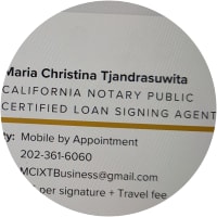 Maria Christina Tjandrasuwita, Notary Public, San Clemente, CA 92672-7203